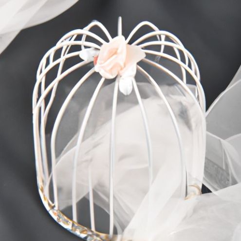 Brautschleier, Perlen-Vogelkäfigschleier, kurze Hochzeit mit Kamm JD35 Brauthochzeit