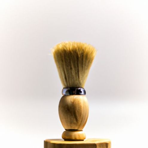लकड़ी का हैंडल सिंथेटिक हेयर ब्रिसल्स वाली लकड़ी की मूंछें दाढ़ी पुरुष शेविंग ब्रश कस्टम लोगो दाढ़ी