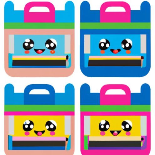 Bolsa escolar Caixa térmica personalizada com estojo fofo para crianças Mochila escolar Compre 3 peças de personagem de desenho animado com impressão personalizada