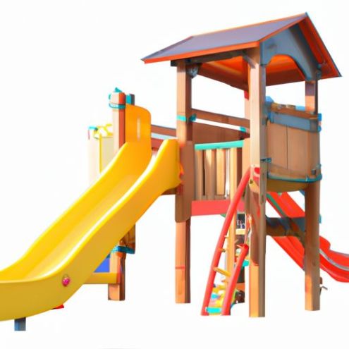 Escorrega de madeira combinada para crianças, equipamento de playground grande, equipamento de recreação ao ar livre, venda direta da fábrica, Reggio, jardim de infância ao ar livre