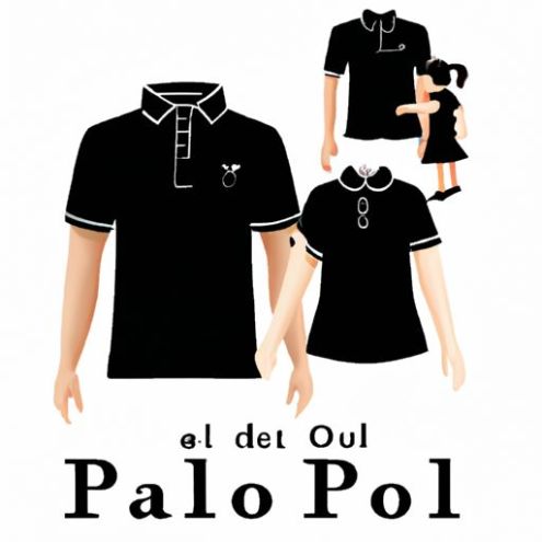 पिता पुत्र के लिए पोलो ड्रेस परिवार से मेल खाने वाले आउटफिट, मां के लिए मां बेटी के लिए हॉलिडे कपल शर्ट, परिवार से मेल खाने वाले आउटफिट काली वर्दी पोलो टी-शर्ट