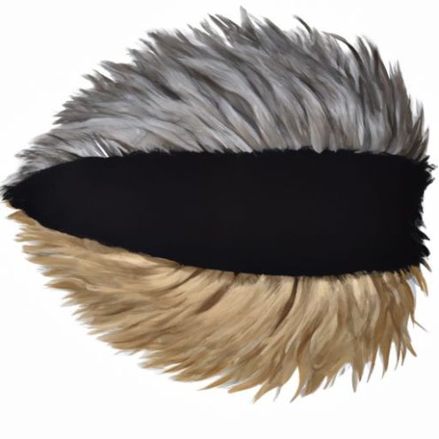 สีย้อมครึ่งกังหัน Stripped 90% สีเทา Coque Rooster TAIL Feather Pads ตกแต่งหมวก 25-30 ซม.10-12in สีดำทอง