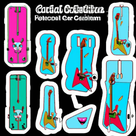 Guitar Decorative Cartoon Stickers for series ins Skateboard Trolley Case Car Laptop Different Designs Waterproof Removable PVC Cartoon