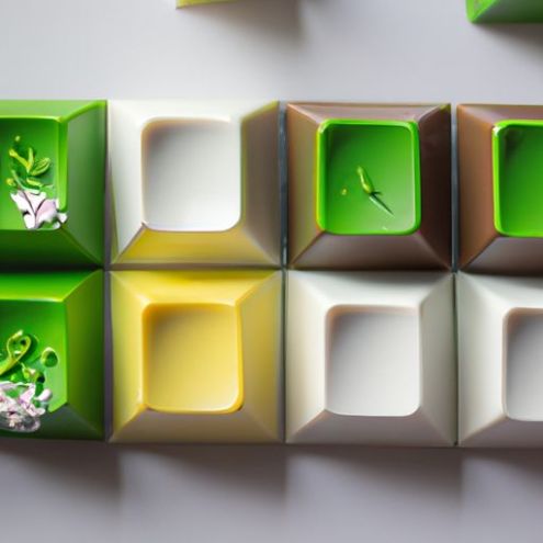 capuchons de touches personnalisés en chocolat coloré, clavier mécanique personnalisé fait à la main, capuchons de touches en résine faits à la main pour vert et blanc