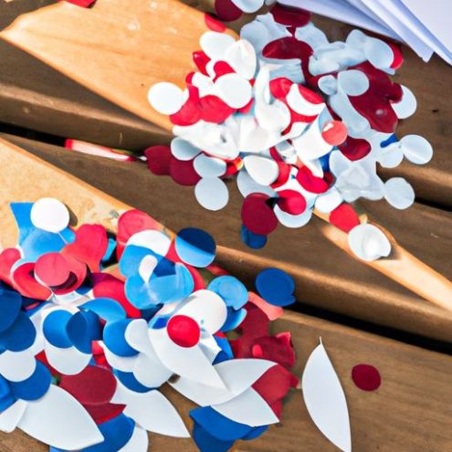 Themabruiloft Popper witte confetti Confetti Feestdecoratie Rood Blauw