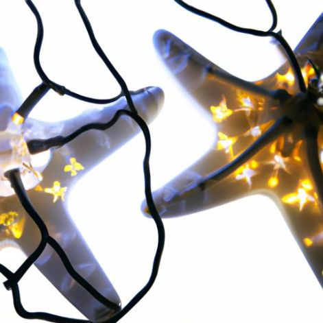 Строка с 2 режимами, водонепроницаемый белый светодиод, праздничное освещение, теплое белое и многоцветное праздничное освещение в виде солнечной сказочной морской звезды