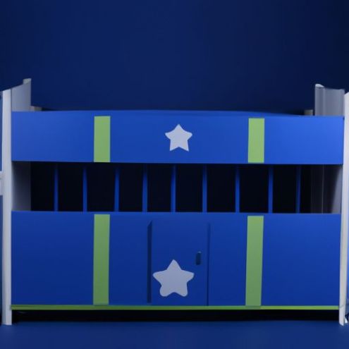 蓝海军色时尚批发婴儿现代设计木制儿童床儿童卧室家具实木材料