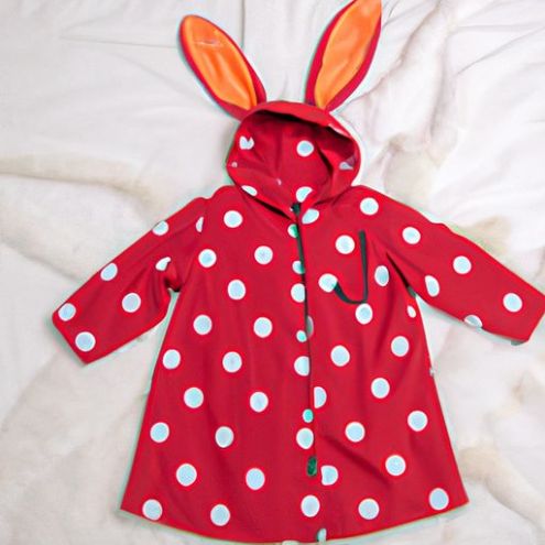 baby children's cotton coat high quality girls children's plus velvet polka dot rabbit ears hooded jacket cute outing clothes New Winter girl