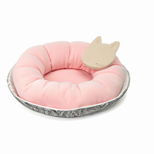 Productos para mascotas Cama para perros de felpa sintética ultra suave Camas para perros medianos pequeños y acogedores Cama redonda para gatos Fanxing-C Donut Macaron