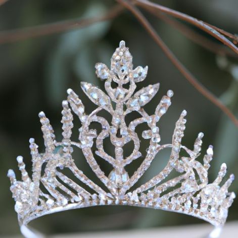 Tiara nupcial, corona de princesa, corona para el pelo de boda, accesorios de decoración, vestido de mujer, joyería de graduación SLBRIDAL, aleación, diamantes de imitación, cristal, circonita cúbica
