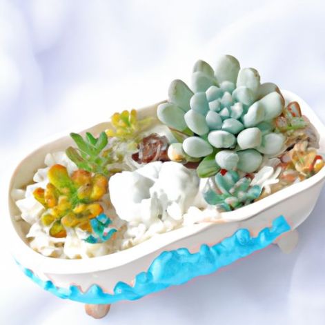 Mignon mini plateau de pot de jardinière succulente en résine avec décoration de bureau, pots de fleurs de nuages ​​mignons personnalisés
