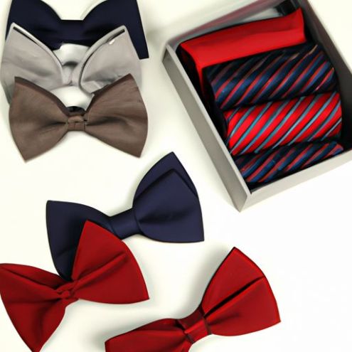 Set di cravatte in velluto di poliestere set di cravatte completo a righe fazzoletto da taschino fazzoletto a farfalla papillon lotto tinta unita in pelle da uomo