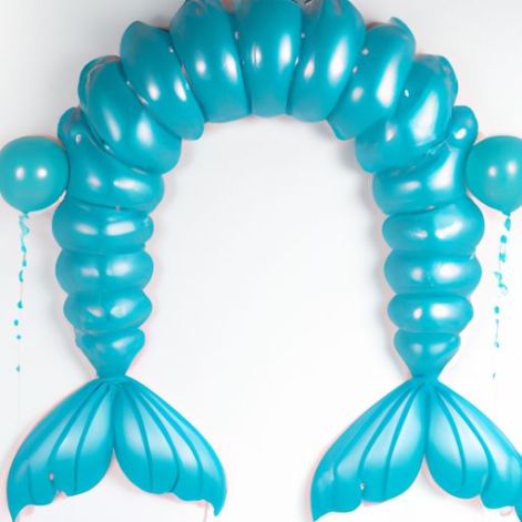Balon Isi Ganda untuk Ulang Tahun Putri Duyung Dekorasi Baby Shower Pesta Karangan Bunga Biru Laut Kit Lengkungan Balon Biru 170 Buah