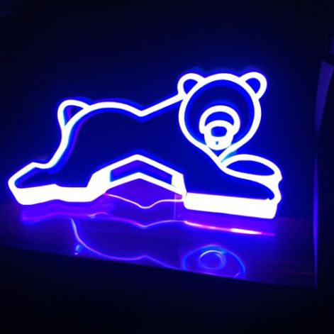 Custom Acrylic bear LED centerpiece decoration Customized Flex Neon Light Sign For Living Room Decoration POSH New Design no moq 12V