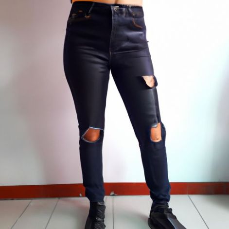 Pants Women's Clothing 2023 jeans custom Fall New Pu Leather Splicing Long Black Elegant Skirt Women's Pants Autumn Patchwork Fashion Design