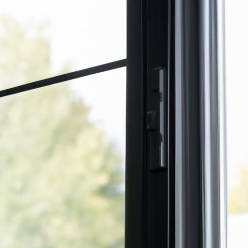 Jendela Gantung Tunggal Aluminium Hitam Untuk Pintu Geser Rumah Rangka Tipis Modern