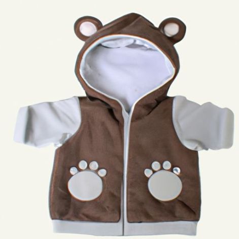 Gilet à capuche d'hiver léger sans manches pour enfants, ensemble de vêtements avec oreilles d'ours, veste zippée pour bébés garçons et filles