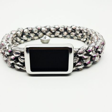 可调节金属不锈钢链式手表网状米兰环表带适用于 iWatch 7 珍珠珠宝表带花式夜光玛瑙珠