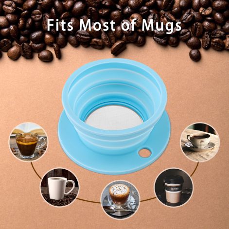 collapsible pour over coffee dripper mesh China Exporter,pour over coffee dripper 1 cup Factory